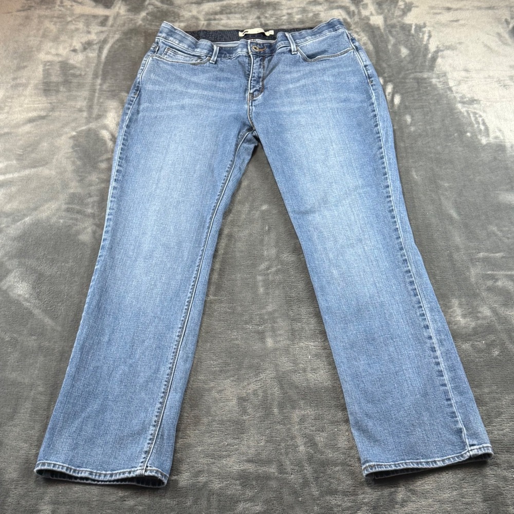 Levis 525 Straight Leg Perfect Waist Jeans Mid Rise Medium Wash 14M W32